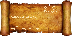 Kassay Erika névjegykártya